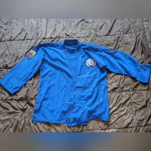 Hayabusa BJJ Gi Youth Blue Jiu Jitsu Yuushi Thick Heavy Duty Thread Jacket